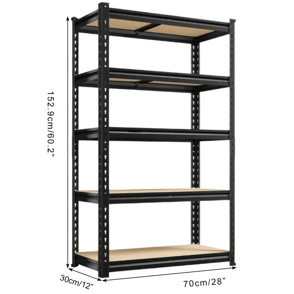 Iron Floor Storage Shelving Unit with Metal Frame for Garage, Pantry, Basement or Workshop, Assembly Required, Black or Gray - product view 1