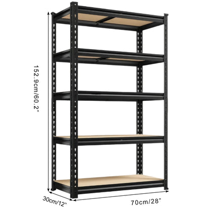 Iron Floor Storage Shelving Unit with Metal Frame for Garage, Pantry, Basement or Workshop, Assembly Required, Black or Gray - product view 1