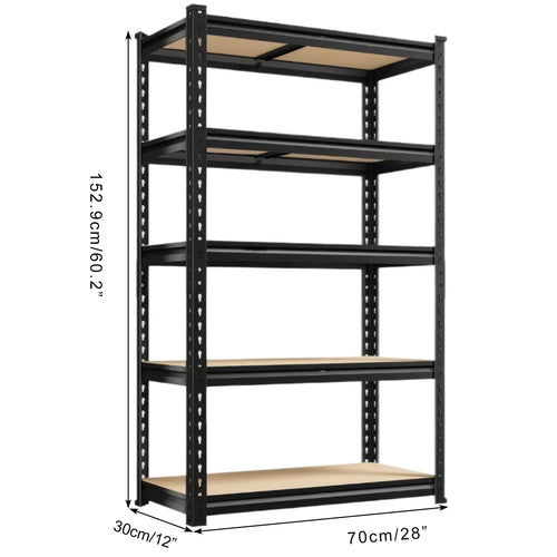Iron Floor Storage Shelving Unit with Metal Frame for Garage, Pantry, Basement or Workshop, Assembly Required, Black or Gray - product view 1