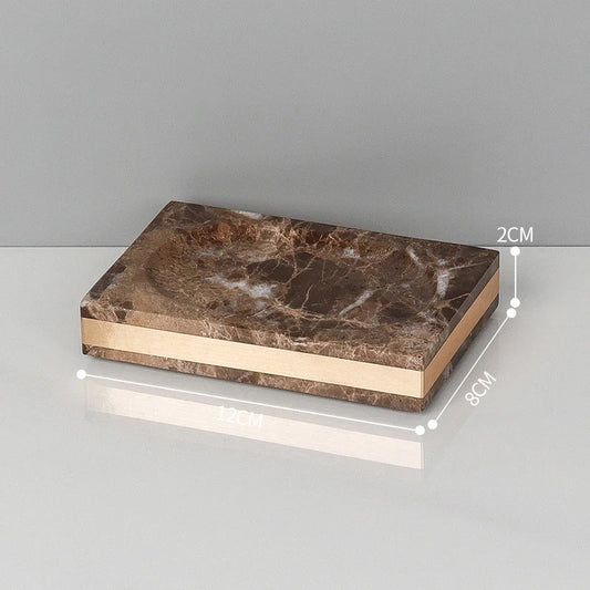 Natural Stone Bathroom Accessory, Marble-Style Soap Dispenser, Toothbrush Holder or Soap Dish with Non-Slip Base - product view 1