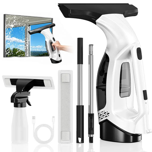 Electric Window Squeegee Vacuum, Cordless 2000Pa Suction, 150ml Tank, Rubber Blade, USB Plug for Shower Glass - product view 1