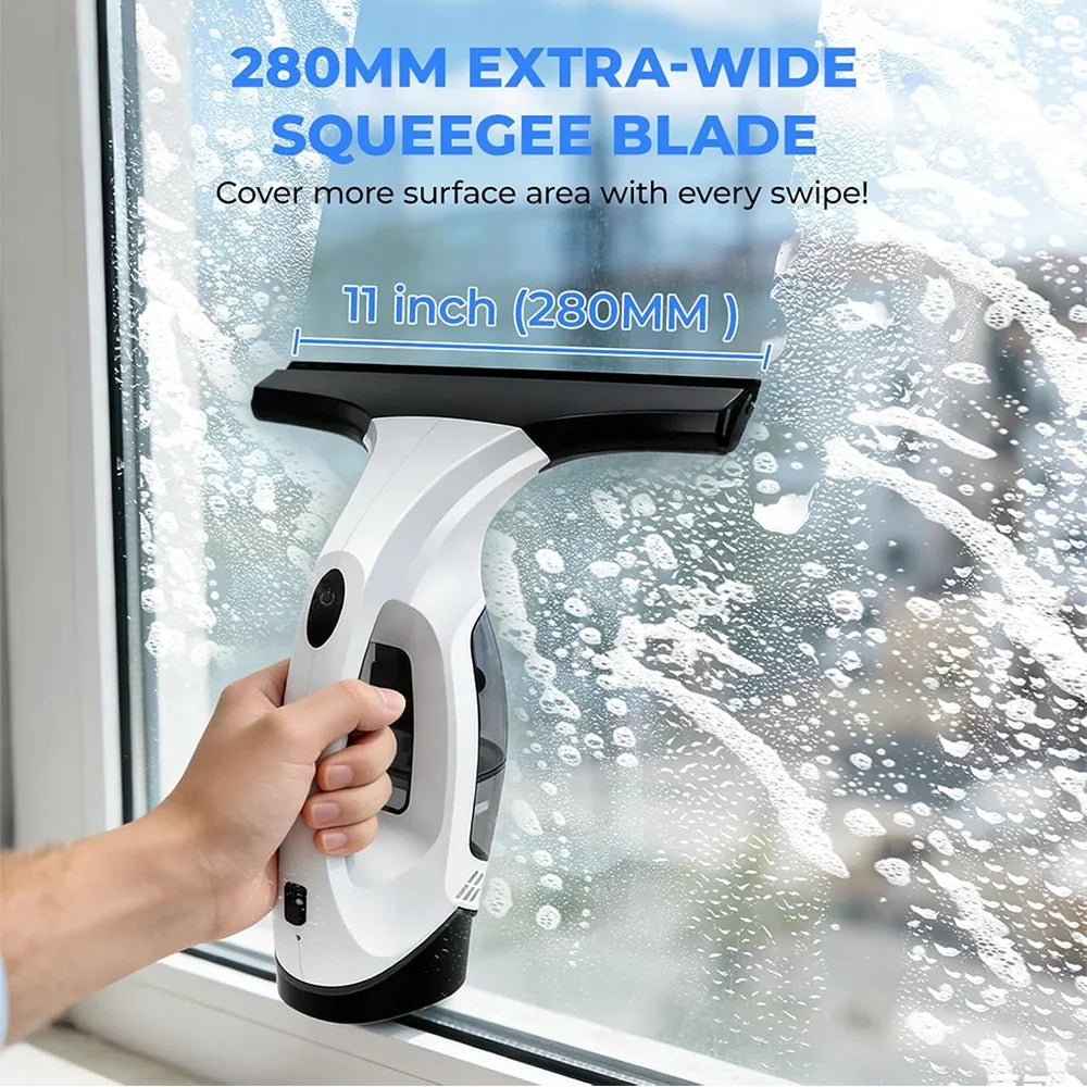 Electric Window Squeegee Vacuum, Cordless 2000Pa Suction, 150ml Tank, Rubber Blade, USB Plug for Shower Glass - product view 6