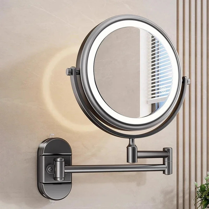 Wall Mounted Makeup Mirror, Double-Sided Aluminum Design, 3x Magnification, 6 or 8 Inch Options for Bathroom Vanity - product view 4