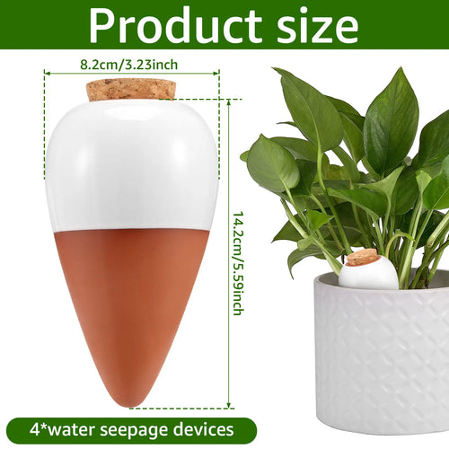 Plant Watering Globes, 4-Pack Ceramic Self-Watering Spikes, 320ml Capacity for Indoor Plants, Pots and Garden - product view 1