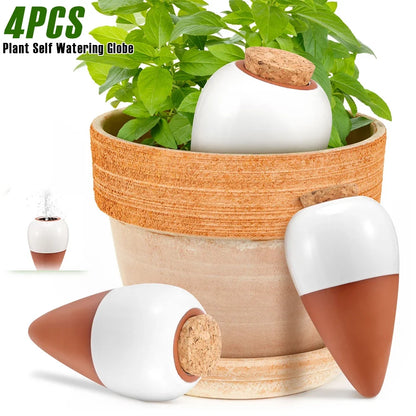Plant Watering Globes, 4-Pack Ceramic Self-Watering Spikes, 320ml Capacity for Indoor Plants, Pots and Garden - product view 2