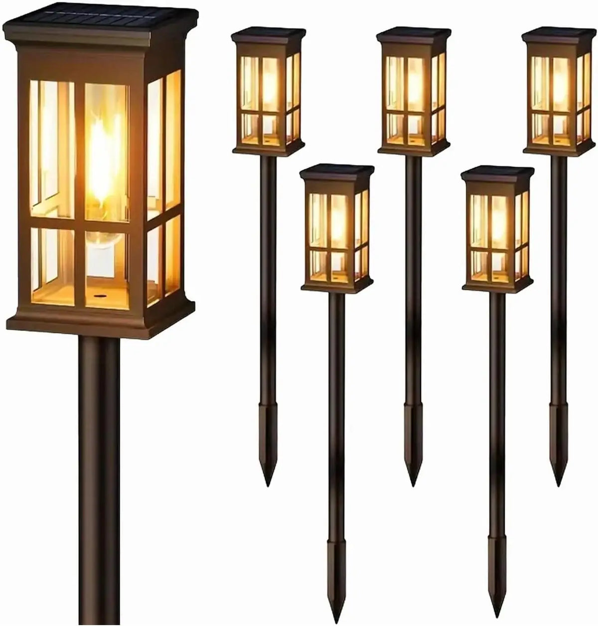 Solar LED Path Lights, Modern Landscape Lighting for Garden, Yard, Patio, Walkway, Driveway and Camping Decor, 6 or 8 Pack - product view 1