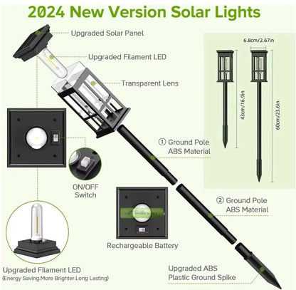 Solar LED Path Lights, Modern Landscape Lighting for Garden, Yard, Patio, Walkway, Driveway and Camping Decor, 6 or 8 Pack - product view 5