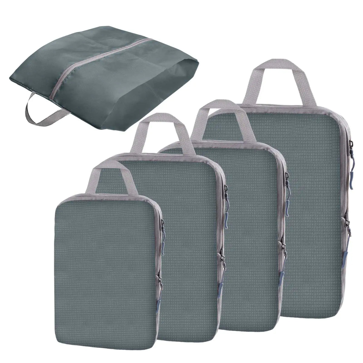 5-Piece Compression Packing Cubes, Reusable Water-Repellent Travel Storage Bags with Compression Zippers for Suitcases - product view 2