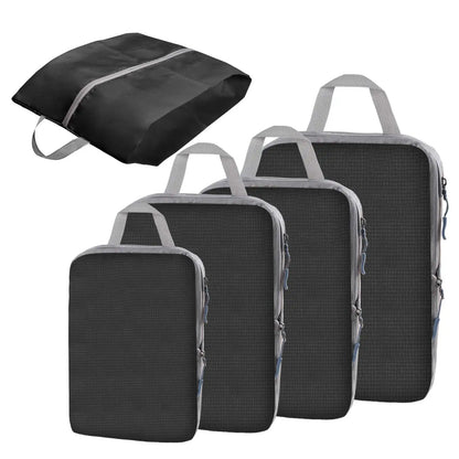 5-Piece Compression Packing Cubes, Reusable Water-Repellent Travel Storage Bags with Compression Zippers for Suitcases - product view 3