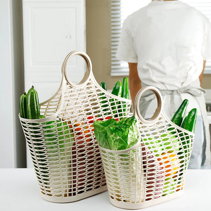 Foldable Garden Harvest Basket, Hollow-Out Plastic Produce Carrier with Comfort-Grip Handles, L, XL or XXL - product view 2