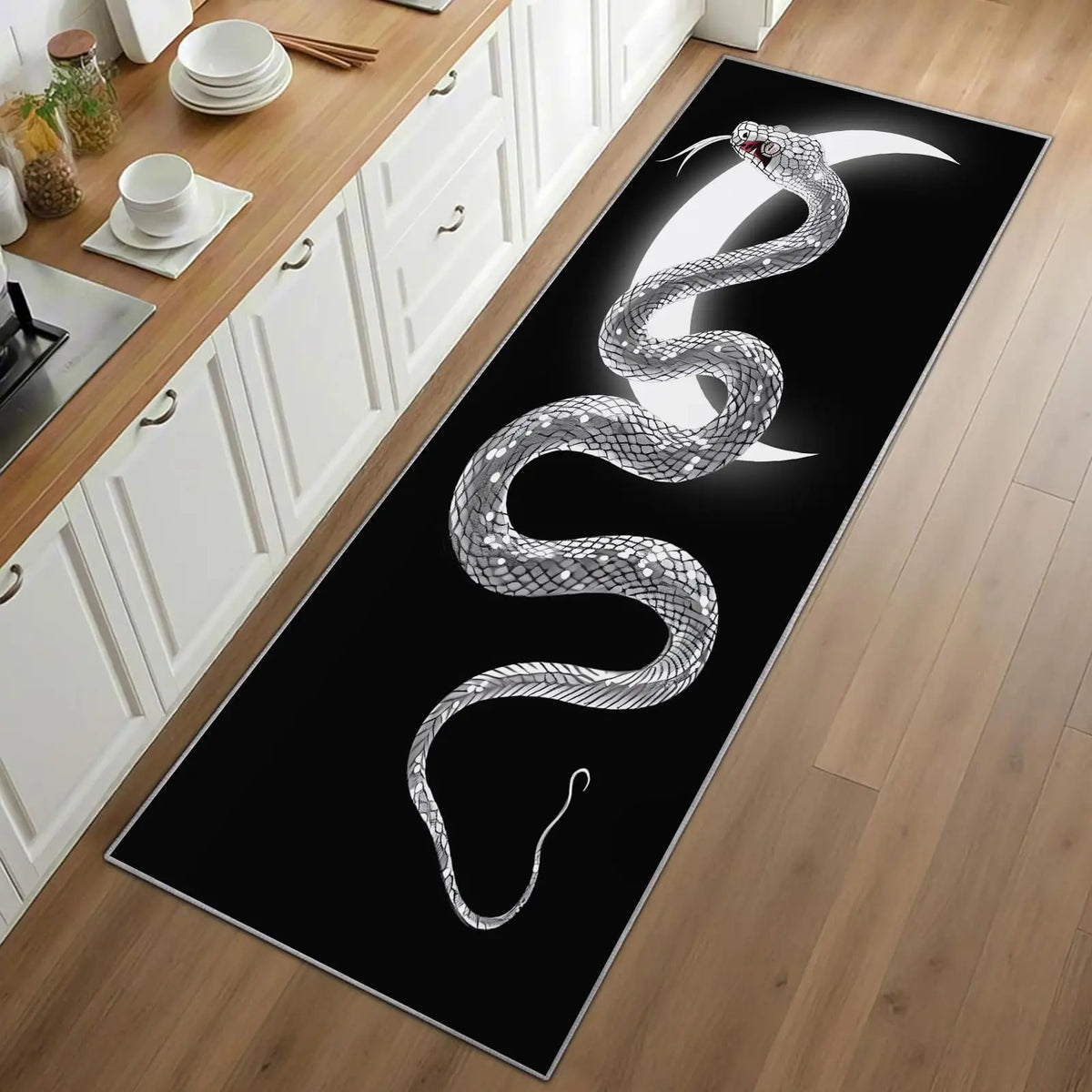 Floral Runner Rug, Machine-Made Polyester Entryway Carpet with PP Backing, Non-Slip Washable Hallway Mat in 4 Sizes - product view 4