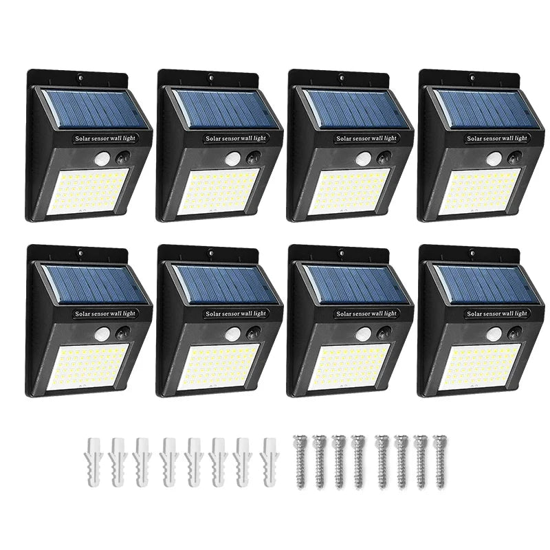 Solar Motion Lights, Outdoor ABS Garden Lamps with Push-Button Control, Dimmable Design and 2, 4 or 8-Piece Options - product view 2