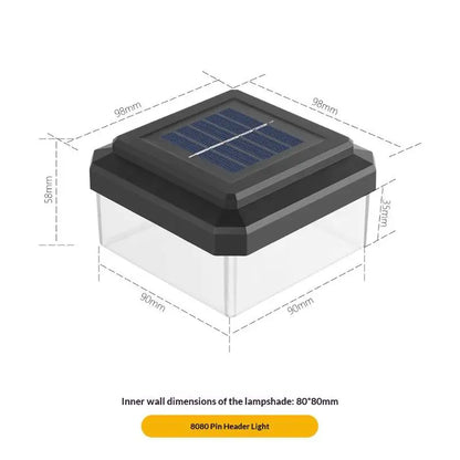 Solar Post Cap Light, ABS LED Fence Lamp with Warm White Illumination, Self-Contained Outdoor Lighting for 60–100 mm Posts - product view 4