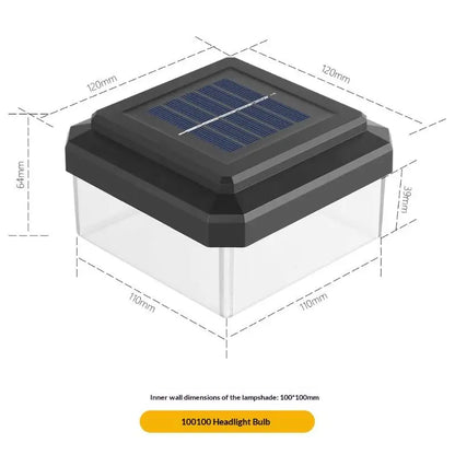 Solar Post Cap Light, ABS LED Fence Lamp with Warm White Illumination, Self-Contained Outdoor Lighting for 60–100 mm Posts - product view 5