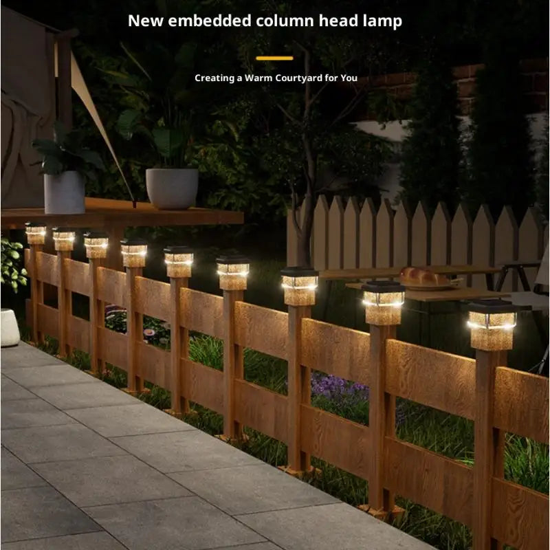 Solar Post Cap Light, ABS LED Fence Lamp with Warm White Illumination, Self-Contained Outdoor Lighting for 60–100 mm Posts - product view 6