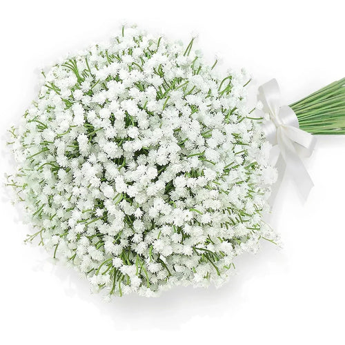 Artificial Baby's Breath Flowers, Polyester Filler Stems in 5 Colors, 24 or 48 Pieces for Bouquets and Wedding Decor - product view 1