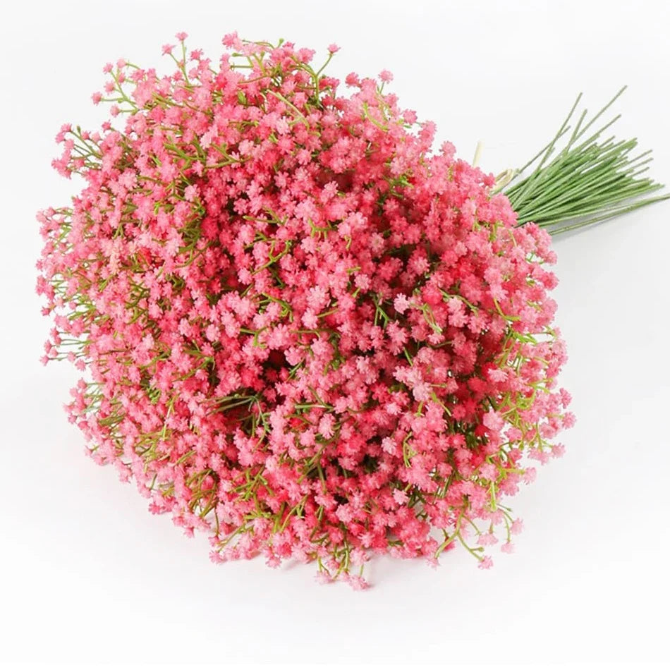 Artificial Baby's Breath Flowers, Polyester Filler Stems in 5 Colors, 24 or 48 Pieces for Bouquets and Wedding Decor - product view 3