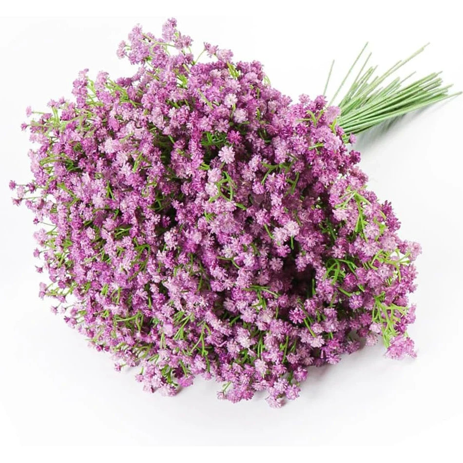 Artificial Baby's Breath Flowers, Polyester Filler Stems in 5 Colors, 24 or 48 Pieces for Bouquets and Wedding Decor - product view 4