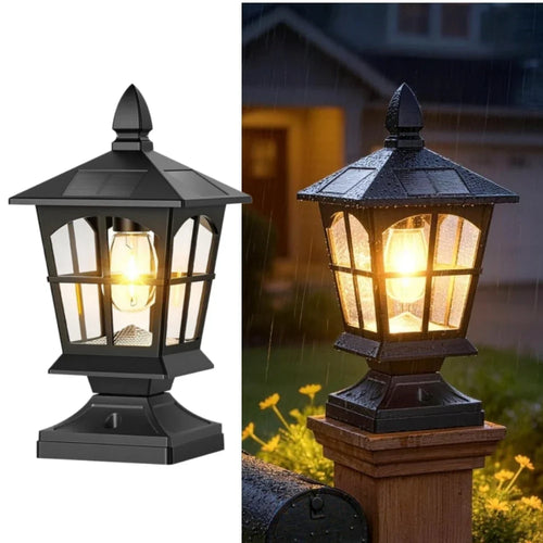 Solar Post Cap Light, Automatic LED Column Head Lamp, 6 V ABS Outdoor Garden and Gate Light, Warm White Assembly Design - product view 1