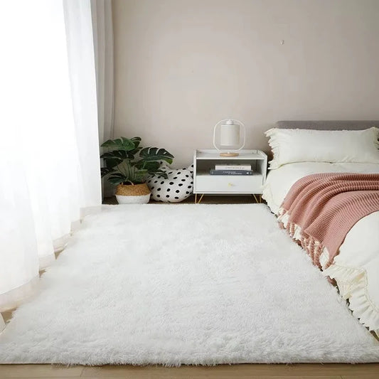 Shag Rug, Soft Polyester Rectangle Carpet with PVC Backing, Machine Made, Multiple Sizes for Bedroom and Living Room - product view 1