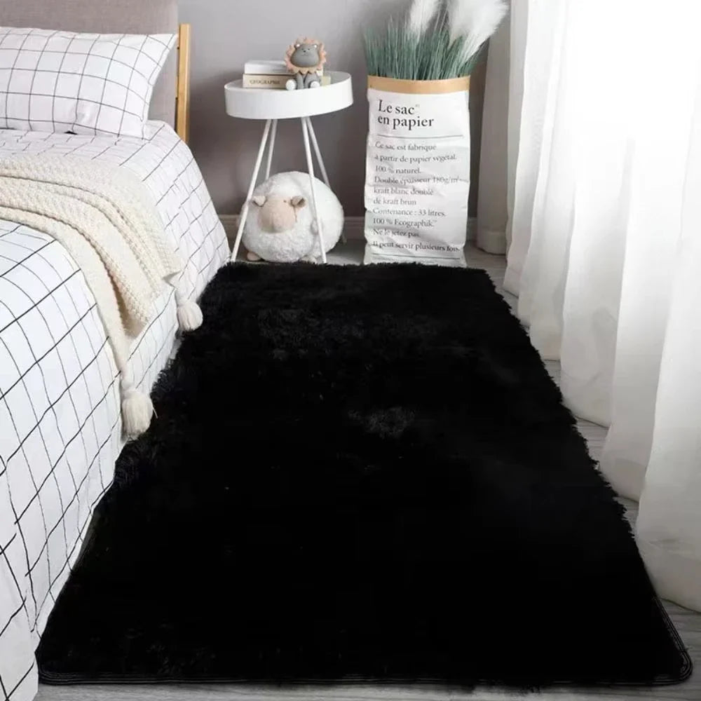Shag Rug, Soft Polyester Rectangle Carpet with PVC Backing, Machine Made, Multiple Sizes for Bedroom and Living Room - product view 6