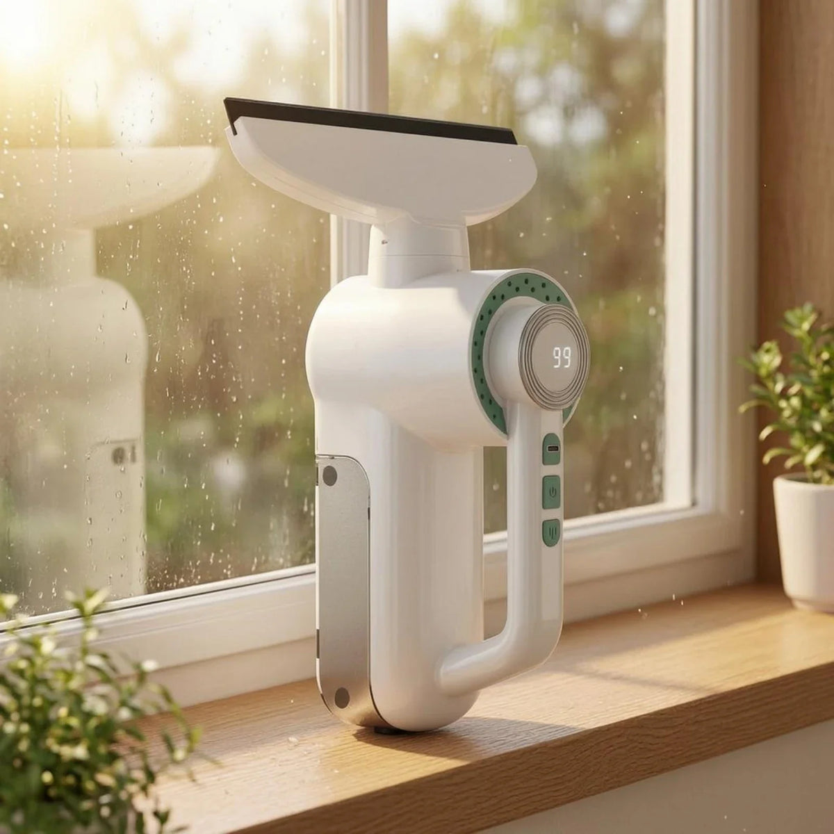 Cordless Window Vacuum Squeegee, Spray Cleaner with 2 Suction Levels, 3000 mAh Battery, 13 W, 30-Minute Runtime - product view 2