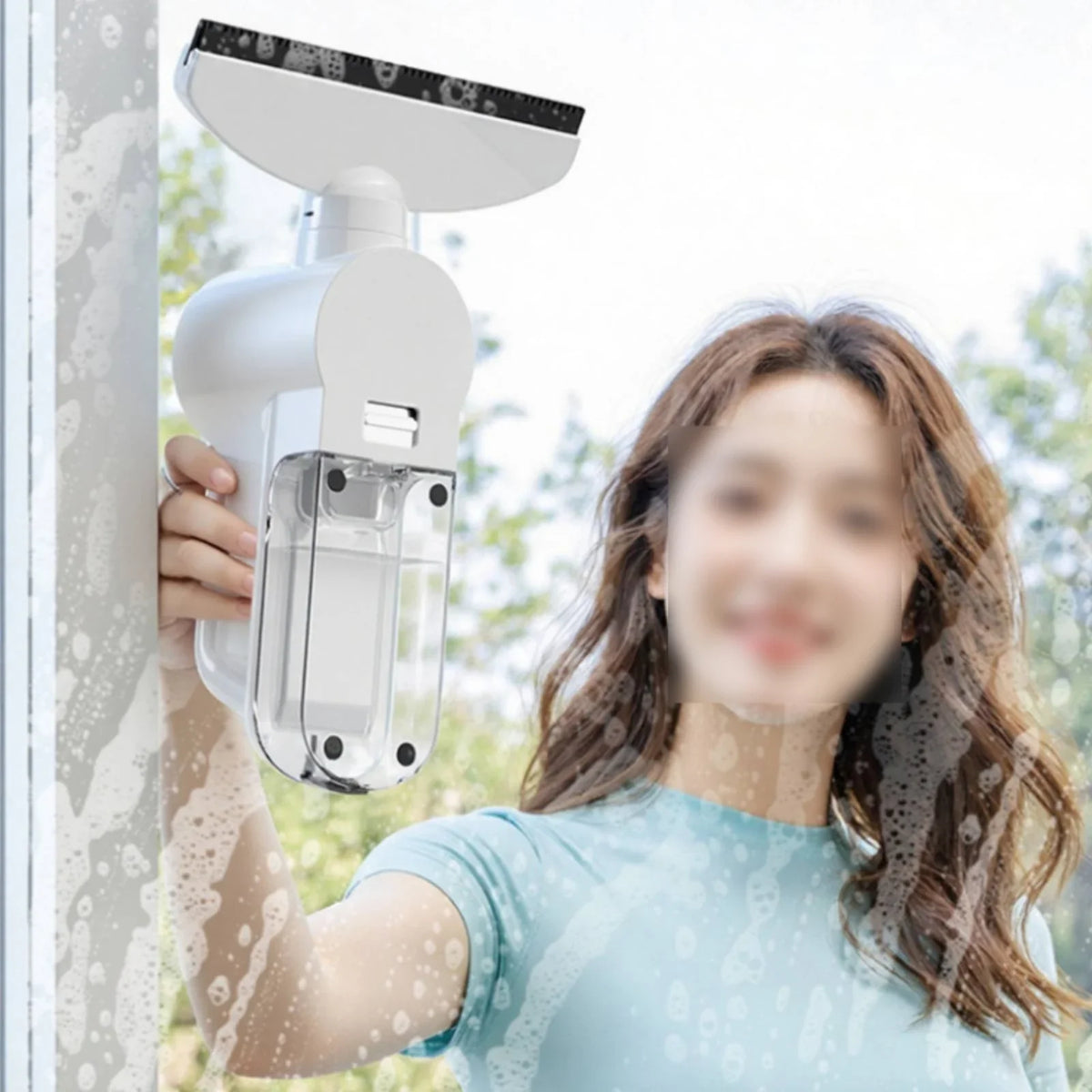 Cordless Window Vacuum Squeegee, Spray Cleaner with 2 Suction Levels, 3000 mAh Battery, 13 W, 30-Minute Runtime - product view 5