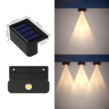 Solar Fence Lights, ABS LED Wall Lamps with Automatic Sensor, 1 or 4-Pack, Warm White or White Light for Steps and Garden - product view 3