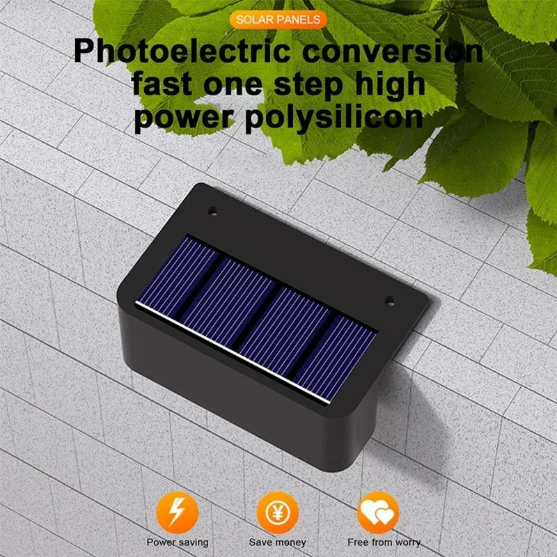 Solar Fence Lights, ABS LED Wall Lamps with Automatic Sensor, 1 or 4-Pack, Warm White or White Light for Steps and Garden - product view 5