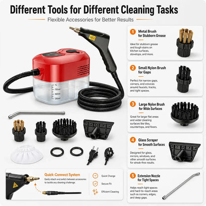 Handheld Steam Cleaner, High-Pressure High-Temperature Multifunctional Cleaning for Kitchen, Car, Furniture and Household Surfaces - product view 3