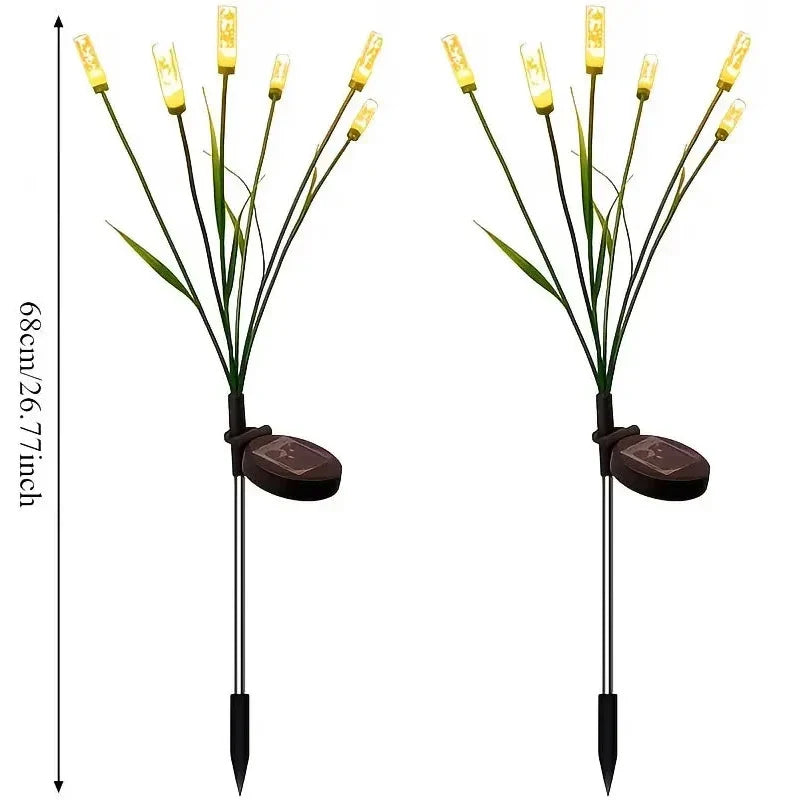 Solar Firefly Garden Lights, Warm White LED Reeds with Flexible ABS Stems, Landscape Lighting for Paths and Patios - product view 2