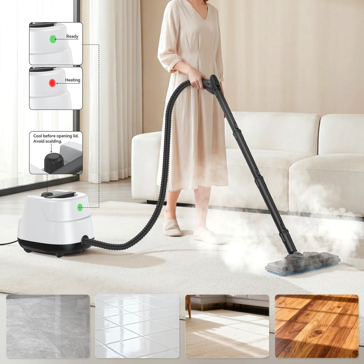 Multi-Surface Steam Cleaner with 16-Piece Accessory Kit for Kitchen, Bathroom, Floors, Upholstery and Car Interiors - product view 5