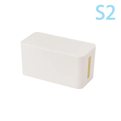 Cable Storage Box, Plastic Wire Management Organizer for Power Strips, Plugs and Chargers in Six Size Options - product view 1