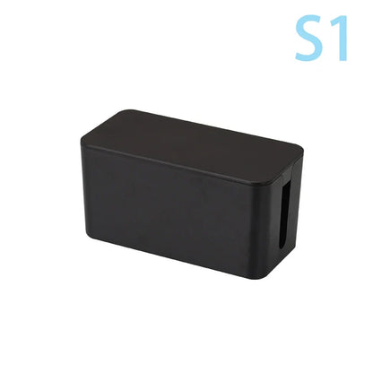 Cable Storage Box, Plastic Wire Management Organizer for Power Strips, Plugs and Chargers in Six Size Options - product view 2