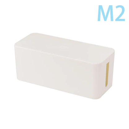 Cable Storage Box, Plastic Wire Management Organizer for Power Strips, Plugs and Chargers in Six Size Options - product view 4
