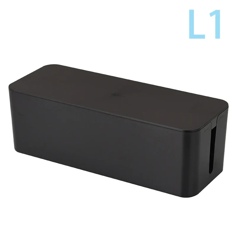 Cable Storage Box, Plastic Wire Management Organizer for Power Strips, Plugs and Chargers in Six Size Options - product view 5