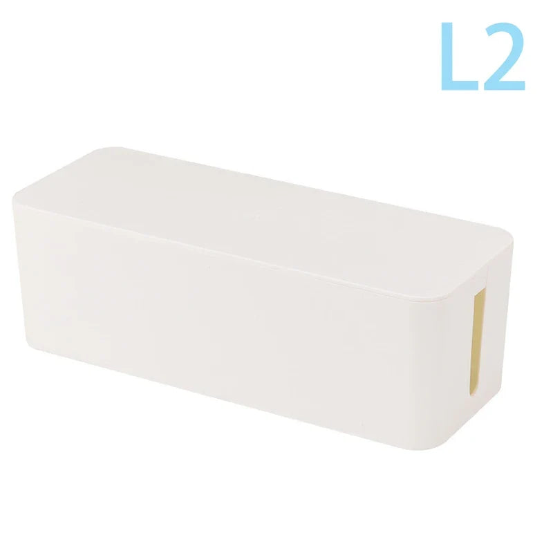 Cable Storage Box, Plastic Wire Management Organizer for Power Strips, Plugs and Chargers in Six Size Options - product view 6