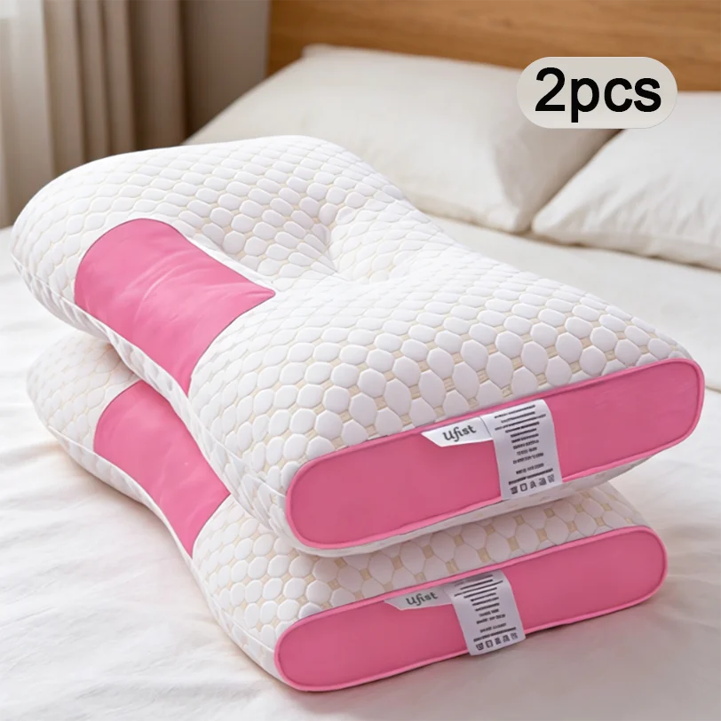 Adjustable Neck Pillow, Ergonomic Rectangle Travel and Sleep Cushion with 100% Bamboo Fiber Material and Detachable Pillowcase - product view 3