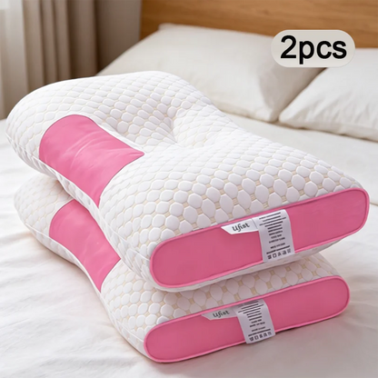 Adjustable Neck Pillow, Ergonomic Rectangle Travel and Sleep Cushion with 100% Bamboo Fiber Material and Detachable Pillowcase - product view 3