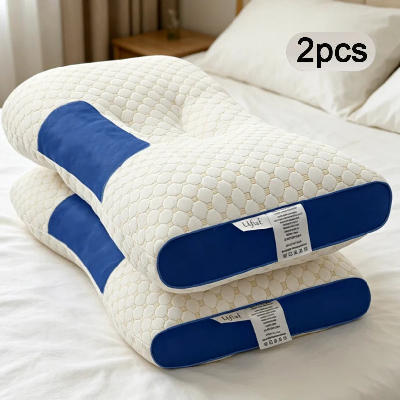 Adjustable Neck Pillow, Ergonomic Rectangle Travel and Sleep Cushion with 100% Bamboo Fiber Material and Detachable Pillowcase - product view 5