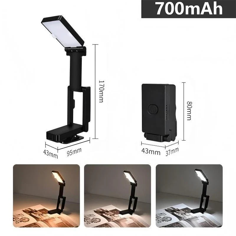 Rechargeable LED Book Light, 3 Adjustable Light Colors, 1.25W Lithium Metal Battery for Reading at Home or Away - product view 2