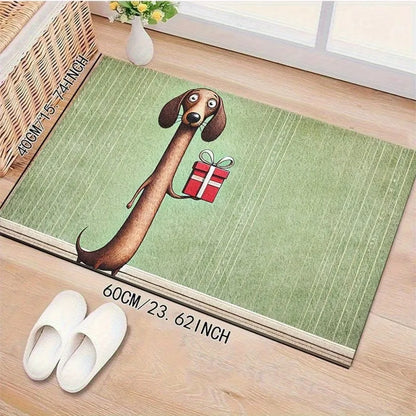 Modern Polyester Welcome Mat, Anti-Slip Machine-Made Entryway Rug, Plant Pattern, 40x60cm or 50x80cm Felt Sizes - product view 3