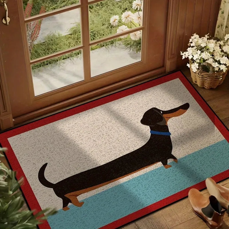 Modern Polyester Welcome Mat, Anti-Slip Machine-Made Entryway Rug, Plant Pattern, 40x60cm or 50x80cm Felt Sizes - product view 4