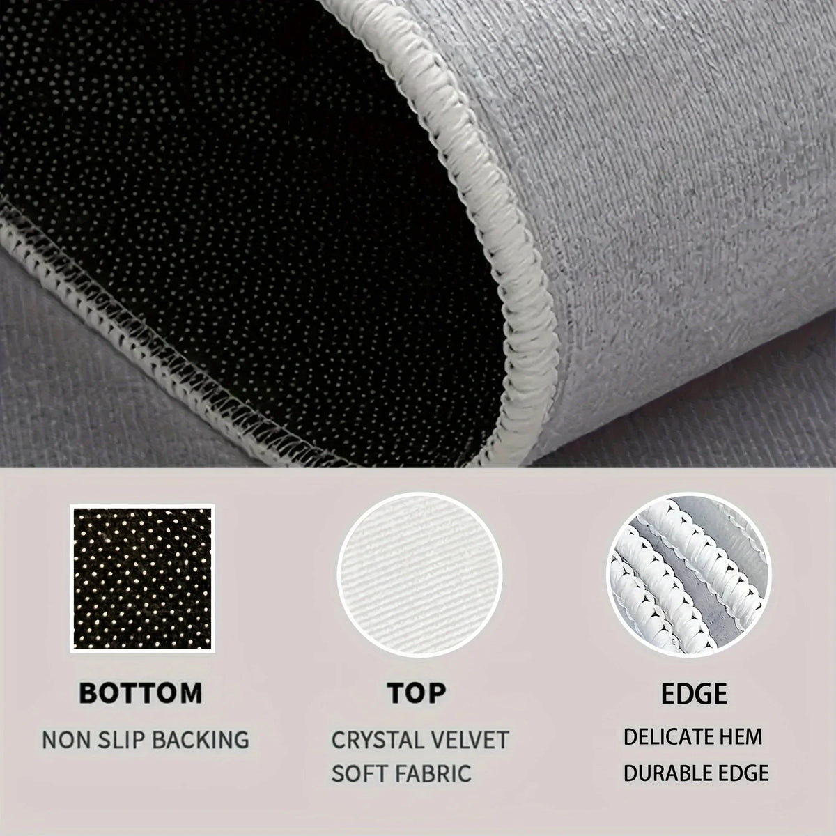 Modern Polyester Welcome Mat, Anti-Slip Machine-Made Entryway Rug, Plant Pattern, 40x60cm or 50x80cm Felt Sizes - product view 6