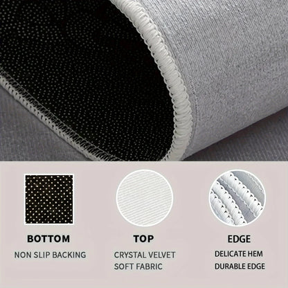 Modern Polyester Welcome Mat, Anti-Slip Machine-Made Entryway Rug, Plant Pattern, 40x60cm or 50x80cm Felt Sizes - product view 6