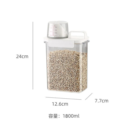 Pet Food Storage Container, Large-Capacity Airtight Dry Food Jar with Big Opening, 1800ML or 2300ML Options - product view 1