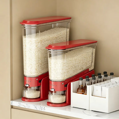 Rice Storage Container, Large-Capacity Sealed Dispenser with Measuring Cup, Rectangular ABS Kitchen Pantry Organizer - product view 2
