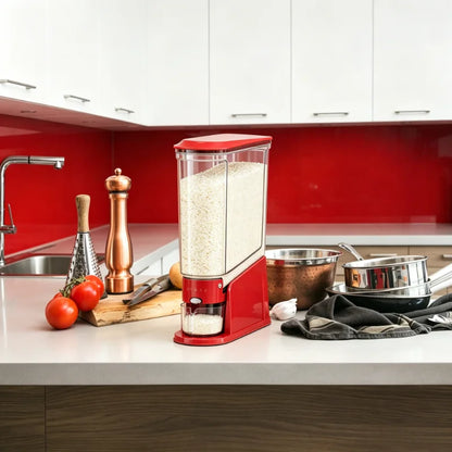 Rice Storage Container, Large-Capacity Sealed Dispenser with Measuring Cup, Rectangular ABS Kitchen Pantry Organizer - product view 3
