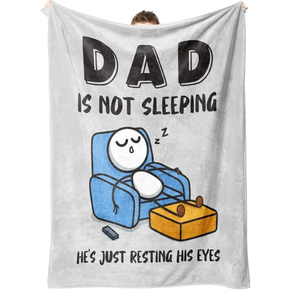 Dad Is Not Sleeping Throw Blanket, Soft Anti-Pilling Portable Polyester Gift for Father's Day, Travel, Sofa and Bed - product view 1