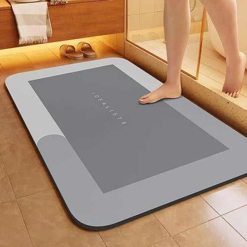 Non-Slip Bathroom Mat, Fast-Drying Absorbent PE Floor Pad, 40 x 60 cm Modern Printed Rug for Shower, Laundry and RV Spaces - product view 1